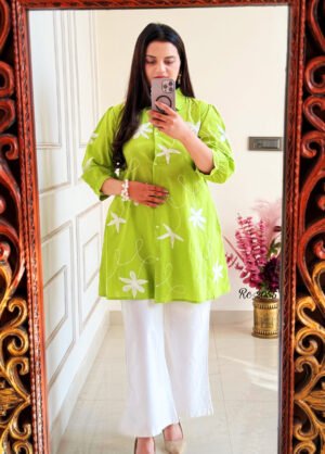 Pure cotton top With Bell bottom Poplin pant