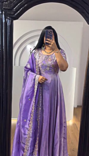 Launching Embroidered Gown with  beautiful Colors